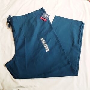 Cherokee women's size 3X unisex scrub pants dark teal New